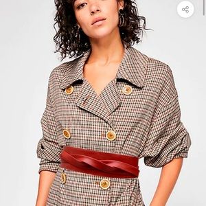 Ada Wide Genuine Leather Wrap Belt in two tone Red